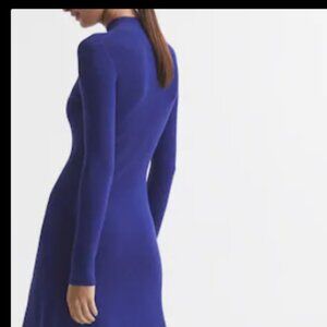 Reiss Blue Chrissy Knitted Bodycon Midi Dress  NWT